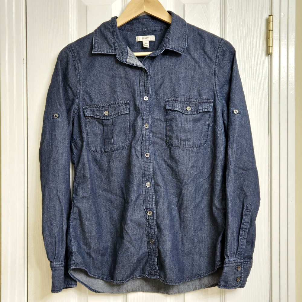 J. Crew Indigo Button-Up Blouse
